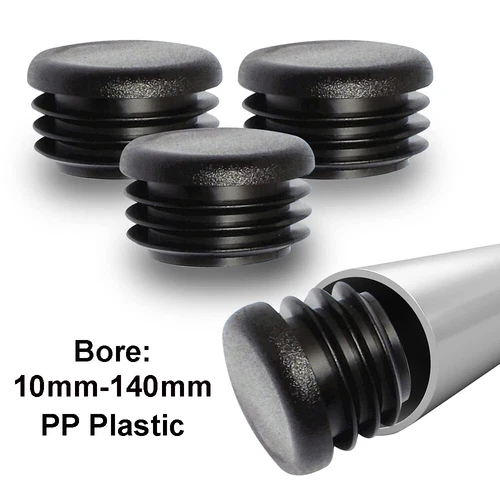 Round Plastic Blanking End Caps Pipe Tube Inserts Plugs Bungs Black 10mm-140mm