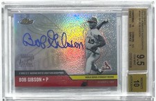 2002 Topps Finest Moments Bob Gibson Auto BGS 9.5 w/10 Auto GEM MINT POP 2