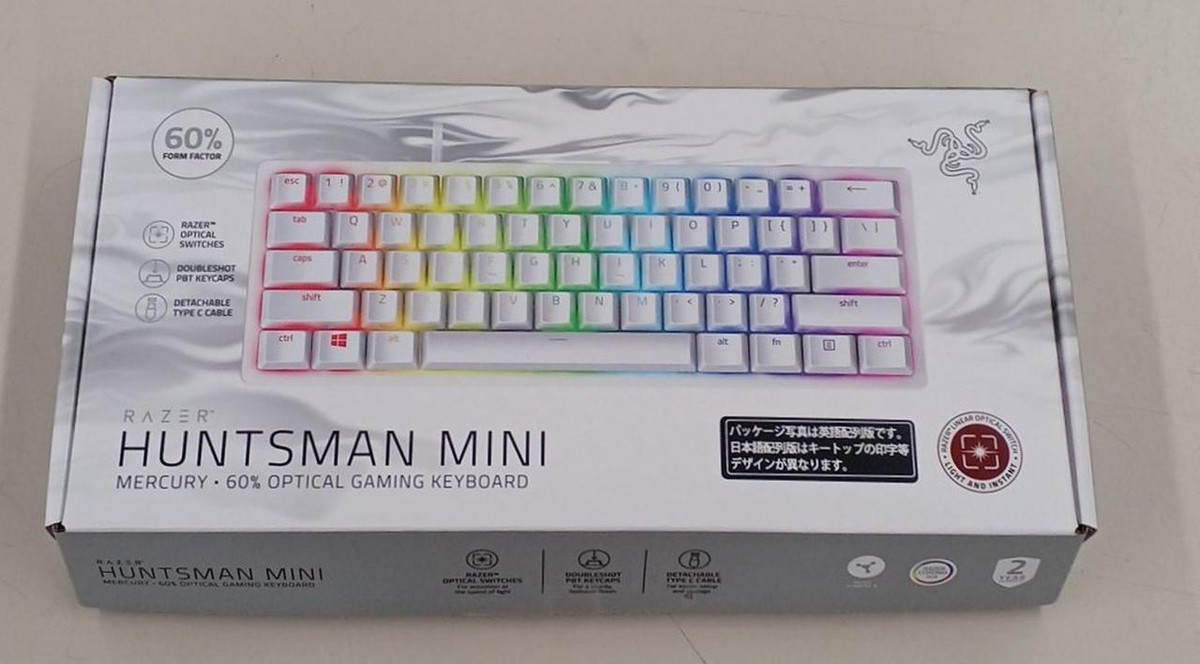 Razer Huntsman Mini 60% Gaming Keyboard White Good Condition Used