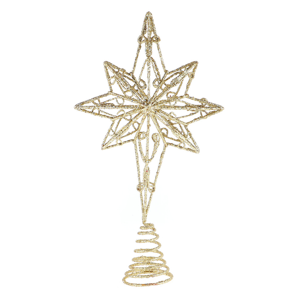 Metal Star Festival Treetop Christmas Decorations Topper Lighted Stars