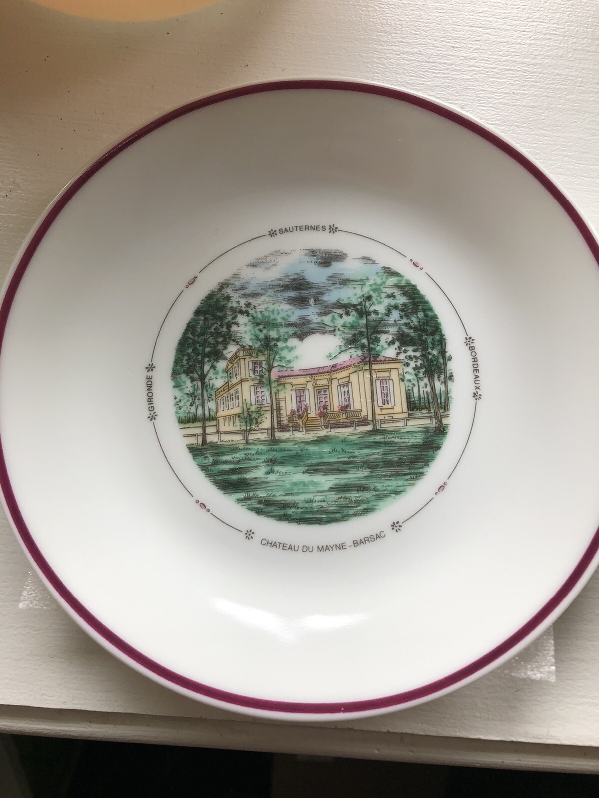 Set of 6 Limoges Scenic Plates Chateau Bordeaux Couleur Philippe Deshoulieres