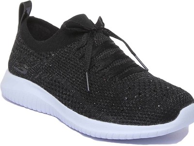 skechers ultra flex strolling out rhinestone slip on trainer