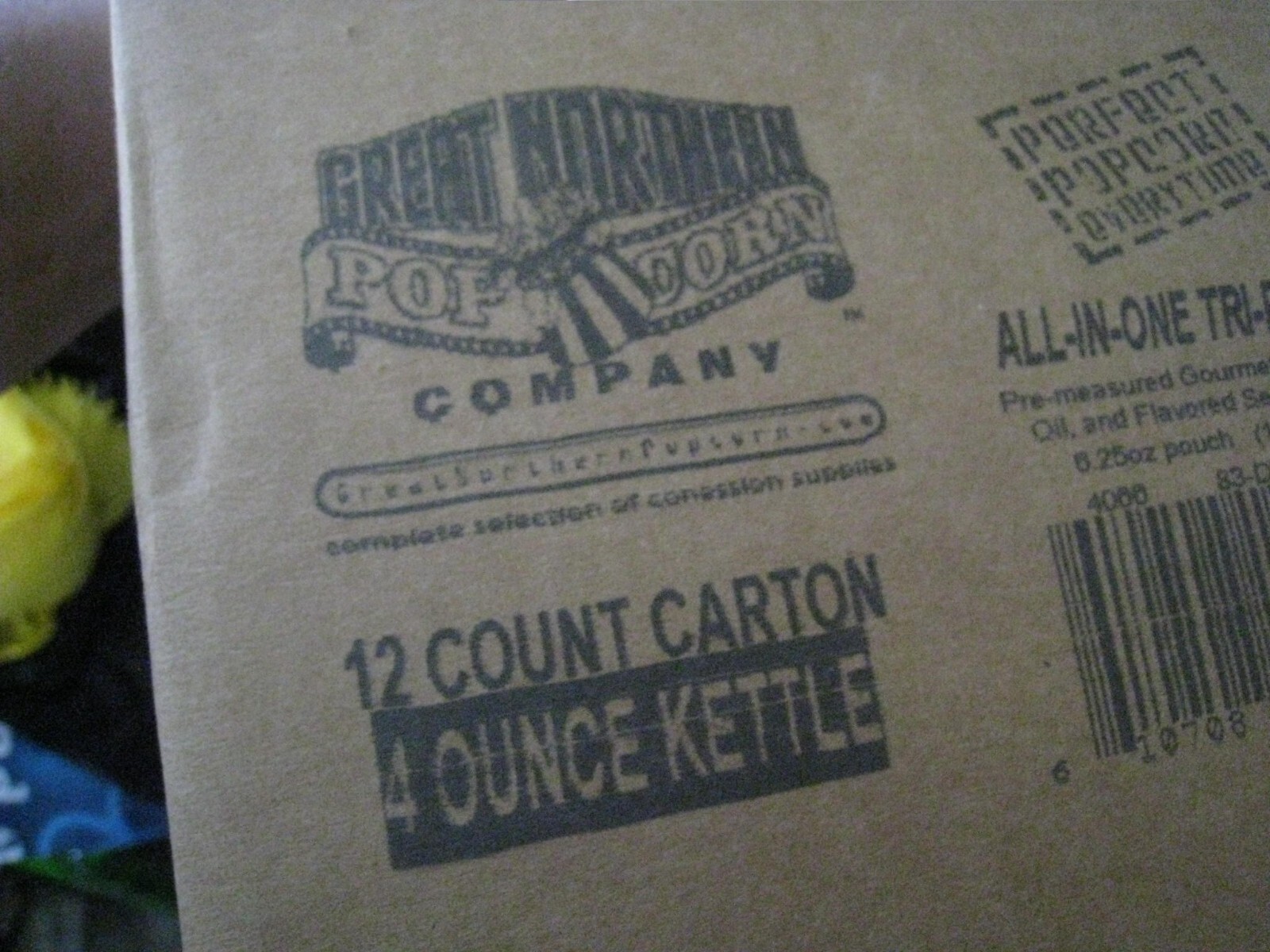 Great Northern Popcorn All-N-One Premium Tri-Pak 4oz kettle FULL CASE 02/2026