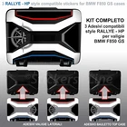 Kit 3 stickers black plastic suitcase BMW F850 GS bags various style rally - hp