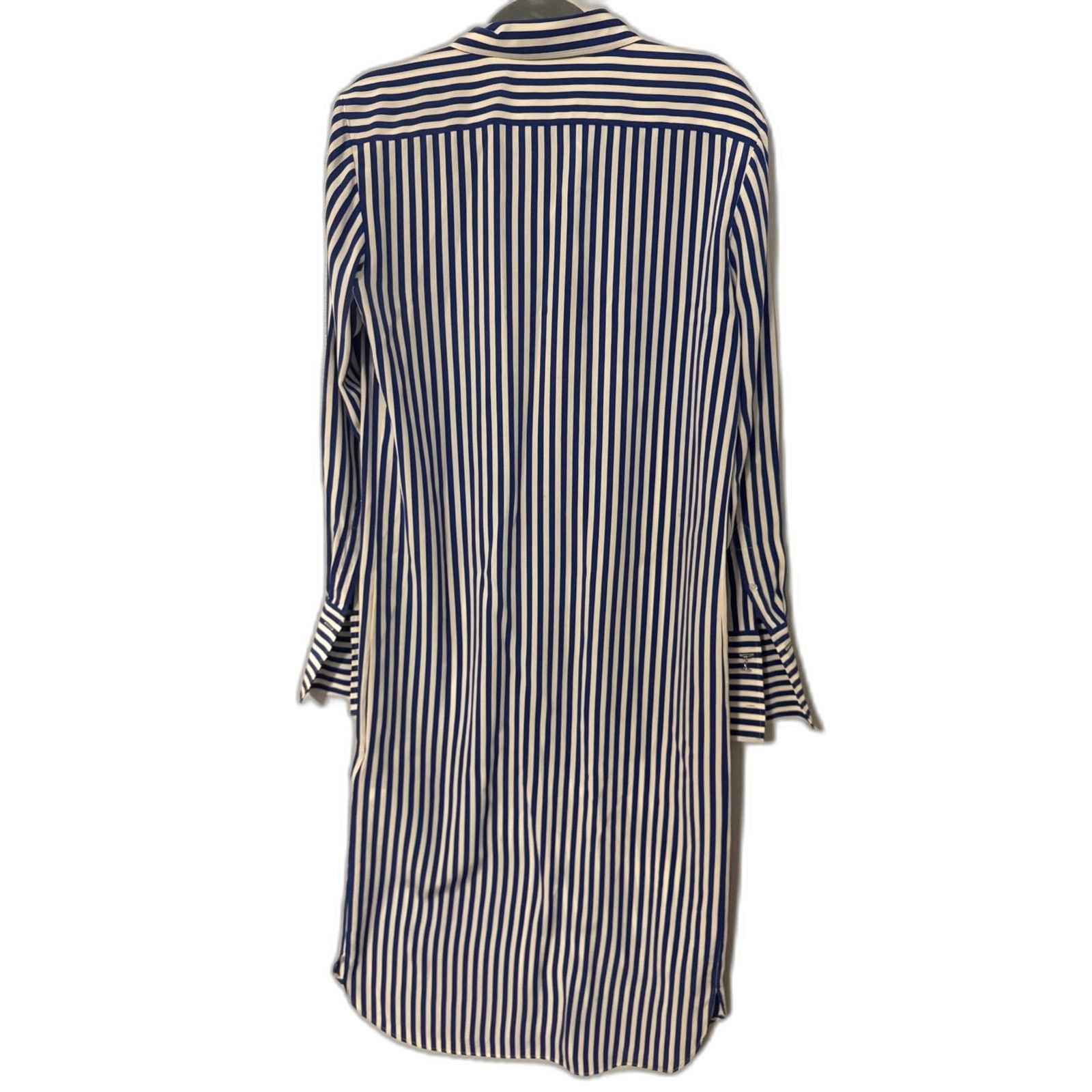 Ralph Lauren Purple Label Blue and White Striped Silk Shirt Dress – Women Size 8 image 4