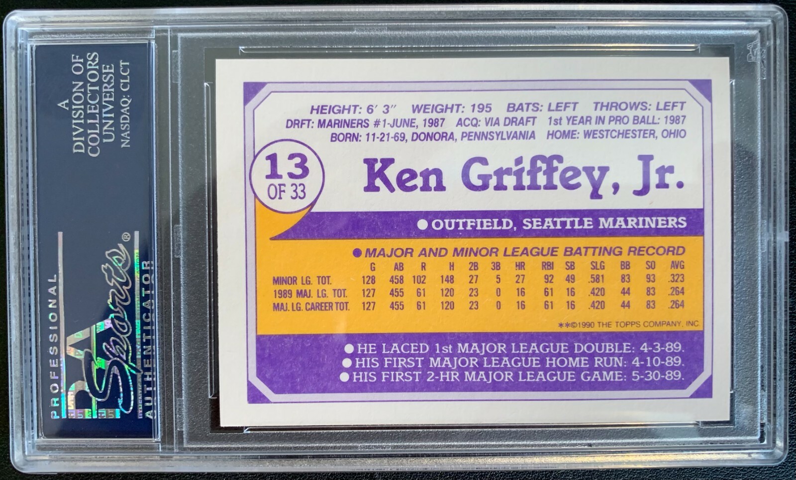 1990 TOPPS TOYS R US ROOKIES #13 KEN GRIFFEY JR GEM MINT PSA 10 POP 370 HOF  | eBay