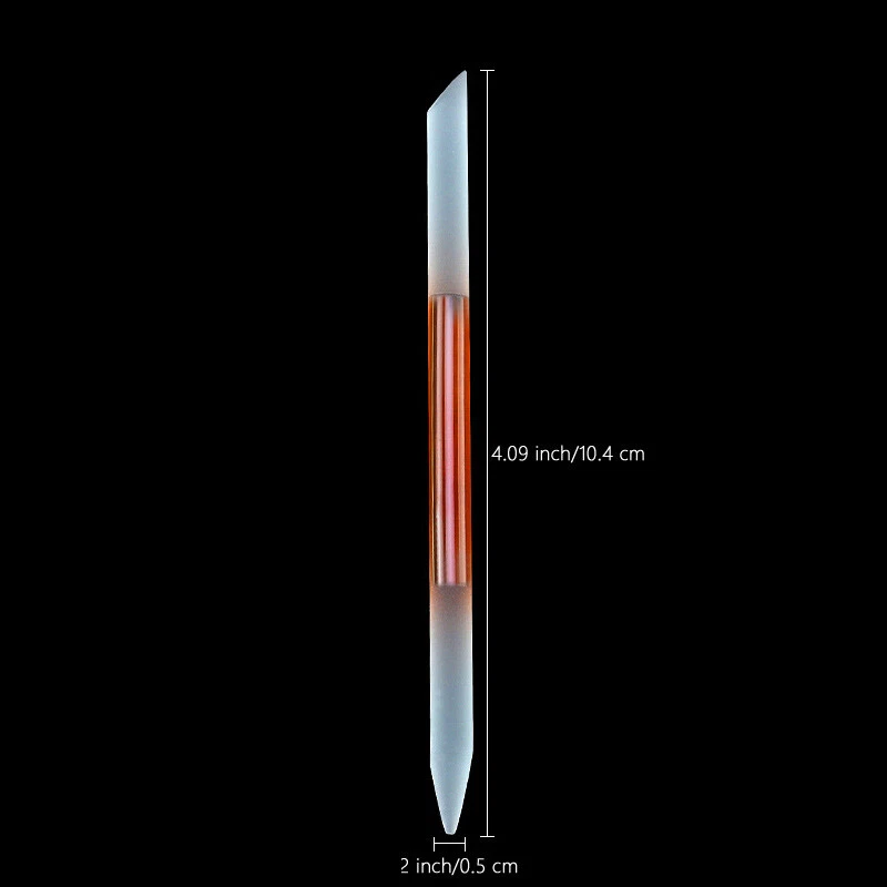 Glass Manicure Pedicure Cuticle Pusher Remover Nail file Buffer Scrubs Stick - Image 3 of 4