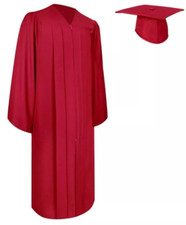 Oak Hall Graduation Matte Red Graduation Gown Cap Size 51 5'6"-5'8"
