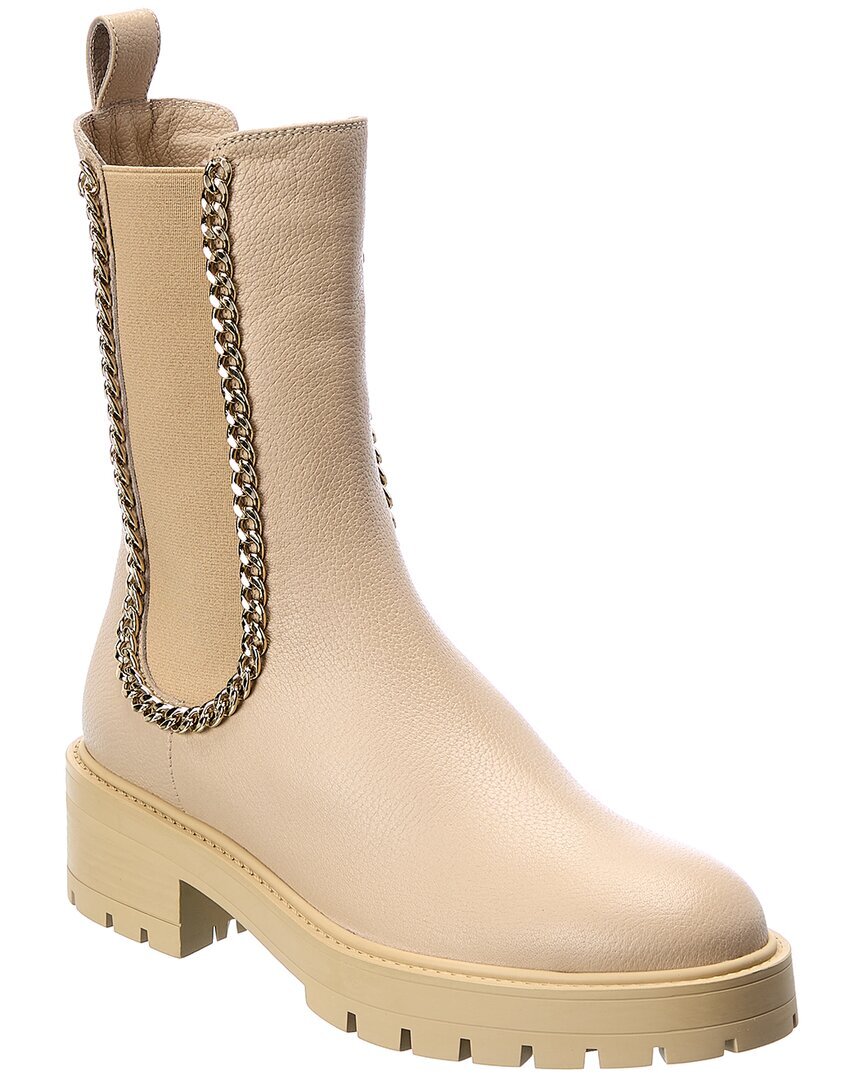 Кожаные ботильоны Aquazzura Mason Женские коричневые 35 116790₽