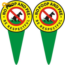 2 Pack No Poop and Pee Dog Signs Be Respectful for Yard Outdoor Lawn Garden