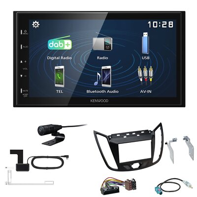 Kenwood 2DIN DAB+ Autoradio für Ford C-Max ab 2010 matt schwarz
