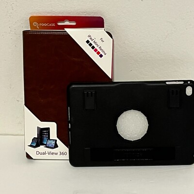 ''BRAND NEW ROOCASE DUAL-VIEW 360' Brown Leather Cover-Multiple Viewing Angles