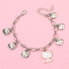 Women's Silver Hello Kitty Charm Bracelet
