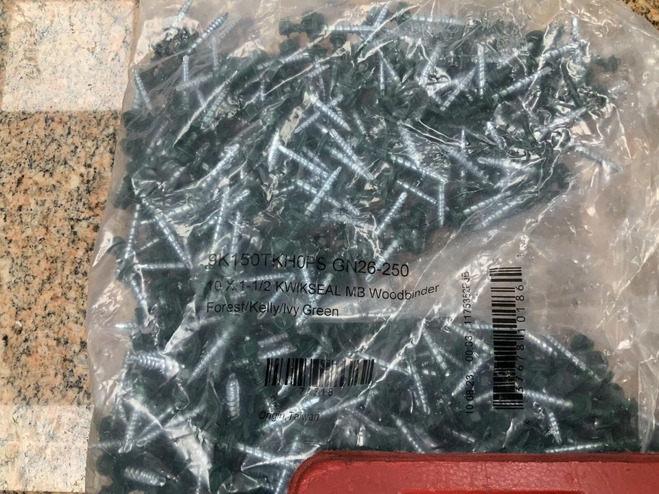 Kwikseal Mb Woodbinder #10 X 1-1/2 Forest /Kelly/ivy Green Qty250