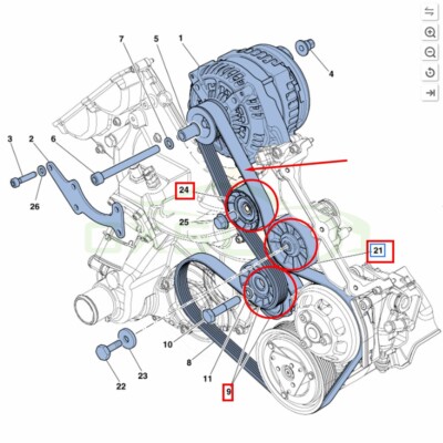 📞 Ferrari 458 Belt Tensioner Pulley Set OEM 251220 238587 227894