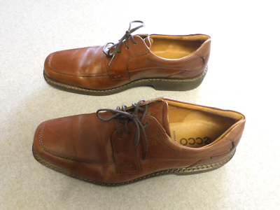 ECCO brown leather, square toe oxfords, Men display picture 3