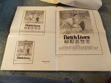 FLETCH LIVES(1989)CHEVY CHASE ORIGINAL AD MAT SECTION HUGE!