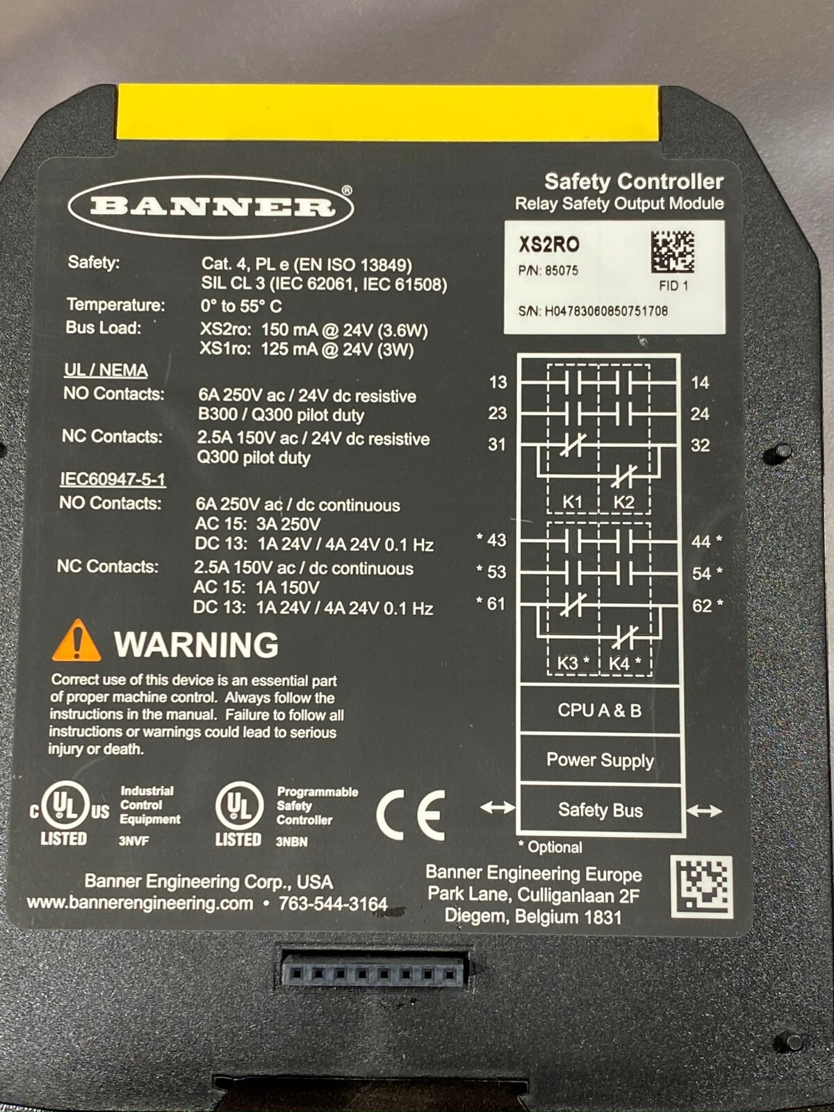 1pc Bonner Banner Scalable Safety Controller Xs2ro For Sale Online