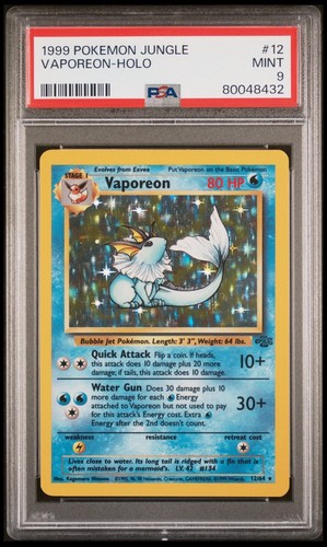 Vaporeon (Unlimited) graded PSA 9 for sale on eBay