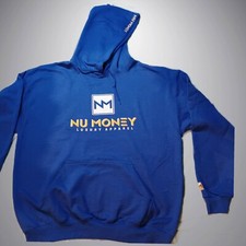 Nu Money Luxury Apparel hoodie royal blue/whit/yellow unisex size M