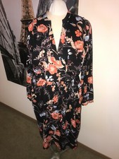 WHO WHAT WEAR PRETTY FLORAL MIDI SHIRTDRESS SIZE 1X