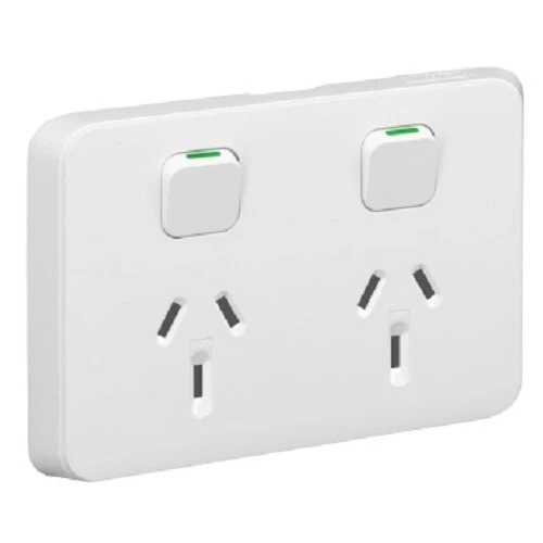 Clipsal Iconic Double Powerpoint GPO 10Amp 3025-VW - Picture 4 of 4
