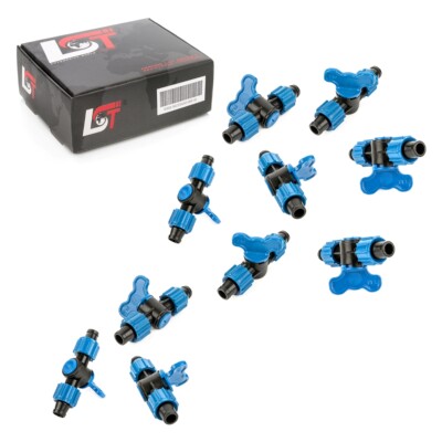 10x Absperrhahn Verbindungsstück Bewässerungssystem Schlauchkupplung Ø 17x17 mm