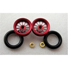 Pro Track Turbine in Red 3/8" O-Ring Drag Wheelie Wheels / H.O. Fronts