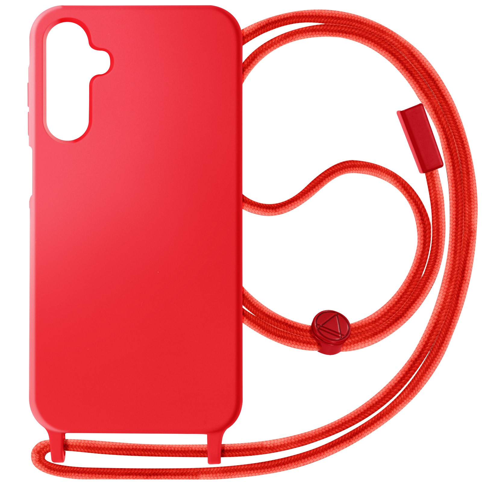 Housse de chaîne pour Galaxy A15 finition premium et cordon rouge tressé de 80cm