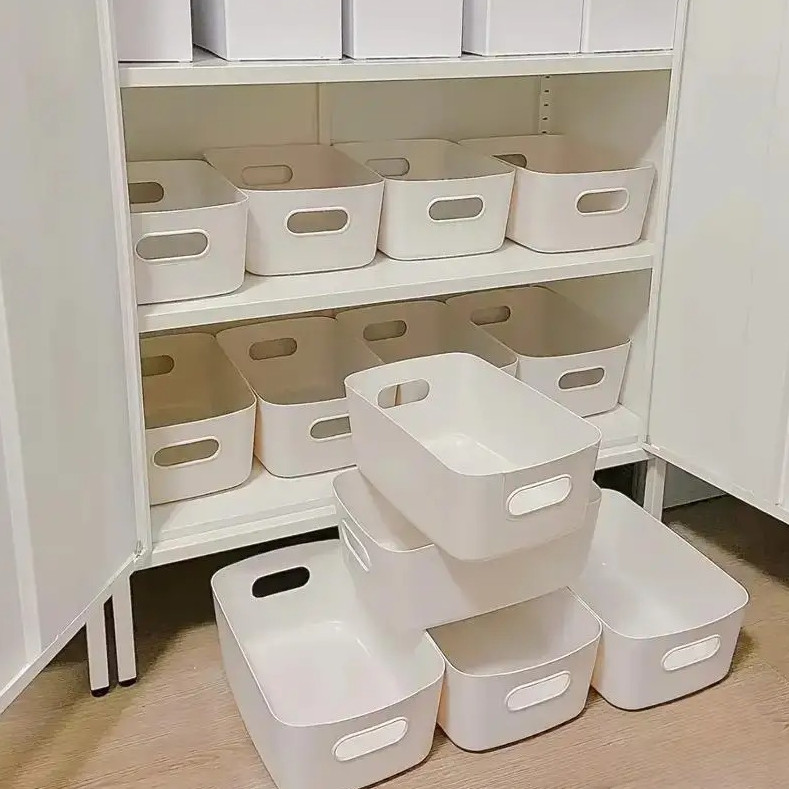 10Pcs Large Capacity Storage Box With Lid Plastic Toy Snack Organizer