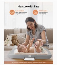 COMOMY Baby Changing Pad with Scale, LED Display, 0.01lb Precision, Safety Belt