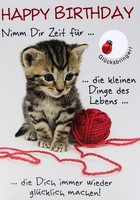 Karte Mit Katzenbaby Bild Geburtstag GlüCkwunschkarte Mit Text Geburtstagskarte