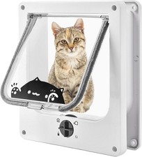 Large Cat Doors Outer Size 10.6" x 9.2" , 4-Way Locking Cat Door for Interior...