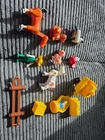 Vintage Fisher Price Little People Farm Animals Horse Cow Sheep Rooster Lot