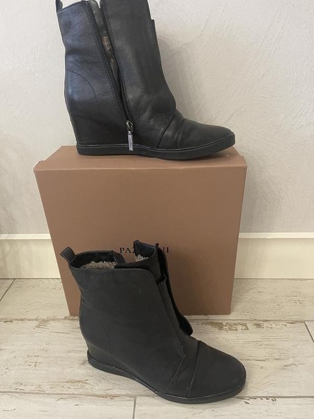 Women Carlo Pazolini Boots Black Leather 39 #118Q