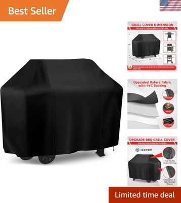 58  Black Grill Cover   UV & Weather-Resistant BBQ Shield for Experts