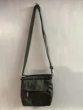 Travelon Crossbody Bag Purse Olive Green Anti-Theft RFID Adjustable Multi-Pocket
