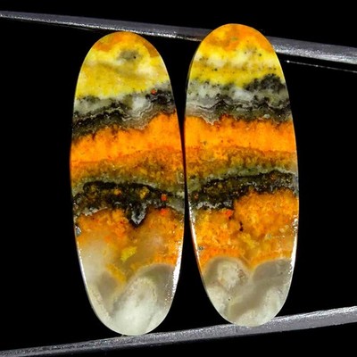 25.90Cts Natural Bumble Bee Jasper Oval Cabochon loose Gemstone 11x29x4mm