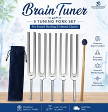 Brain Tuner 5 Tuning Fork With Velvet Pouch Mallet Shipping Free