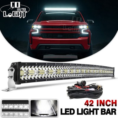 Curved 42 Zoll LED Lichtbalken 3-Row Offroad für SUV Pickup Fernlicht Light Bar