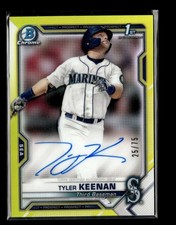 2021 Bowman Chrome Tyler Keenan Prospect Auto Yellow Refractor /75 UX4238