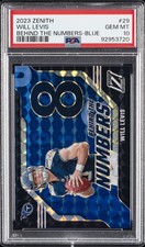 2023 PANINI ZENITH BEHIND THE NUMBERS BLUE #29 WILL LEVIS PSA 10