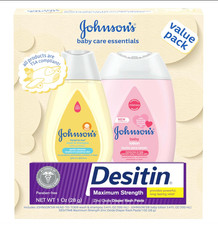 Johnson's Baby Care Essentials Gift Set with Lotion Diaper Rash Paste
