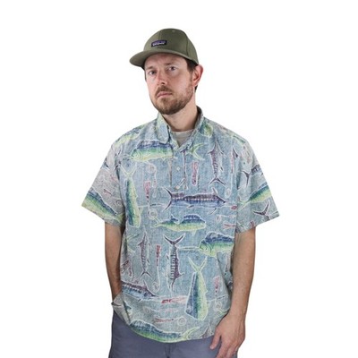 Vtg Reyn Spooner Marshall Madruga Fish Shirt Mens Large Hawaiian Aloha Mahi Mahi