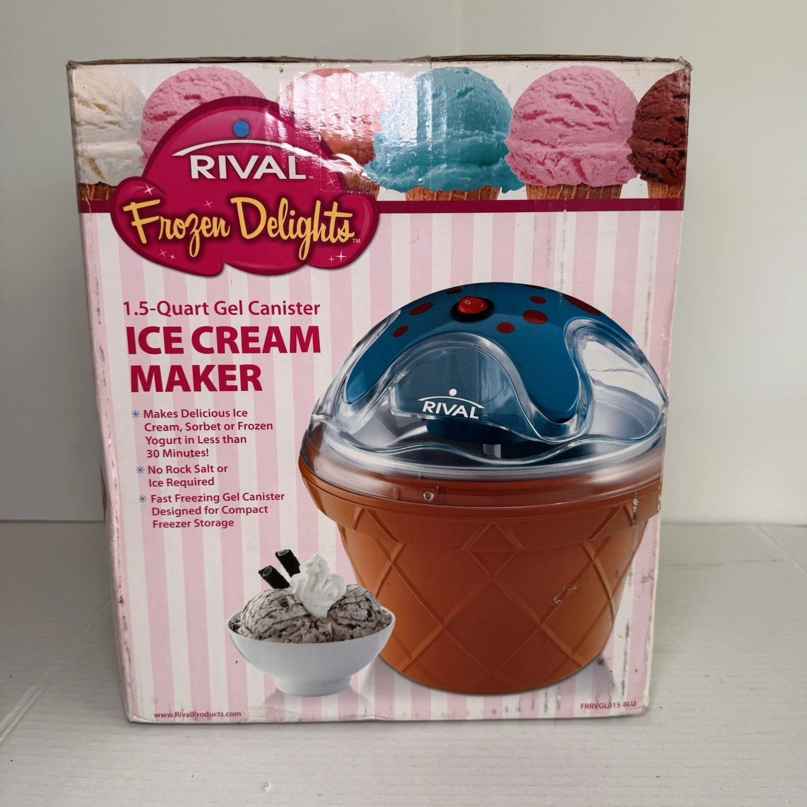 NEW Rival Frozen Delights 4 Qt Ice Cream/Frozen Yogurt/Sorbet Maker Red BPA FREE