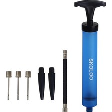 10" Portable Hand Air Ball Pump Inflator Kit with Needle, Nozzle, Extension