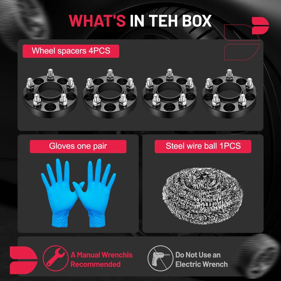 4 Pcs 1 Inch 5x115 Hub Centric Wheel Spacers 14x1.5 For 2005-2023 Chrysler 300 Foto 4 de 4