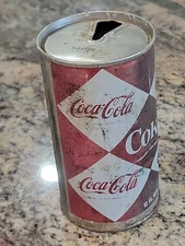 Vtg Aluminum Coca Cola Flat Top Diamond Pattern Can