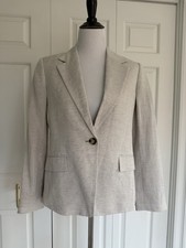 Damska marynarka Club Monaco Heather Płatki owsiane Mieszanka lnu Rozmiar 8