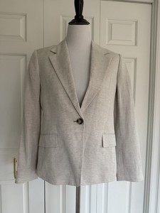Women’s Club Monaco Heather Oatmeal Linen Blend Blazer Size 8